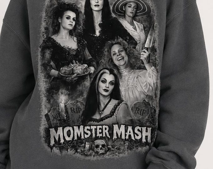Monsters Montage Momster Mash Crewneck Sweatshirt | Halloween Horror Theme