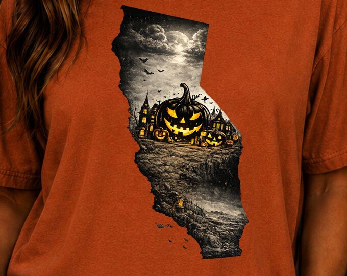 California Halloween Shirt, Spooky Season Comfort Colors Tee, Haunted Village Graphic