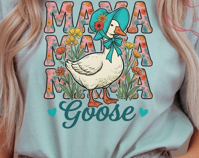 Mama Goose T-Shirt | Vintage Floral Goose Illustration