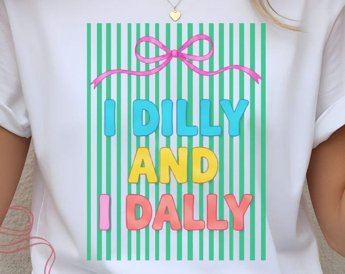 I Dilly I Dally Striped Graphic Tee, Retro Candy Shop Summer Shirt