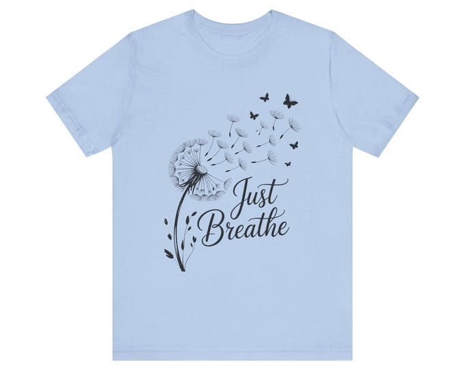 Just Breathe Dandelion Oversized Tee | T-Shirt with Calming Nature Design
