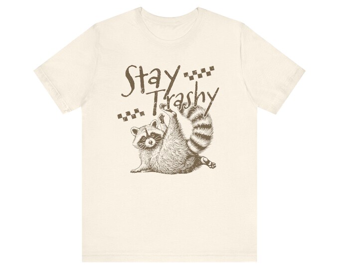 Stay Trashy Raccoon Snarky Humor Oversized Mom T-Shirt
