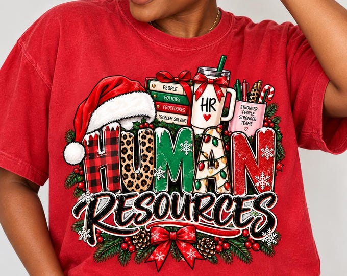 Human Resources Christmas Shirt Comfort Colors HR Holiday Graphic Tee