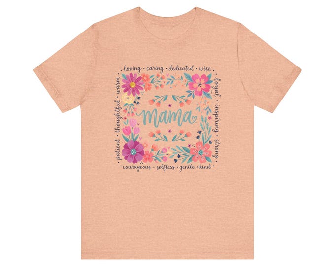 Floral Mama Script Oversized Tee | Watercolor Flowers, Motherhood Shirt