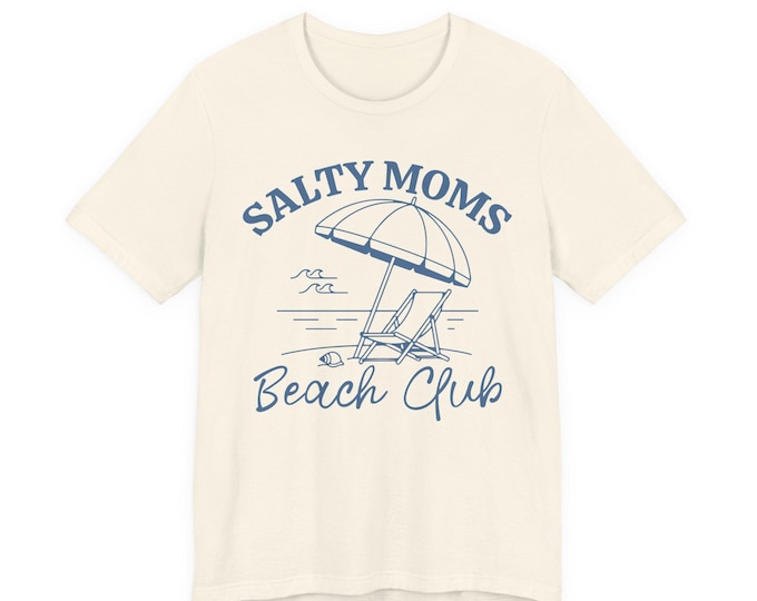 Salty Moms Beach Club T-Shirt | Beach Umbrella Illustration