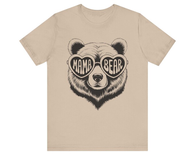 Mama Bear Graphic Tee | Vintage Style Bear Sunglasses Shirt