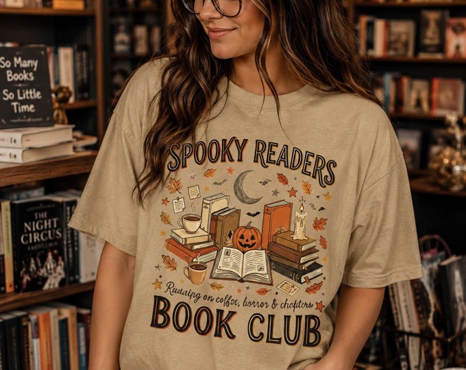 Spooky Readers Book Club Shirt, Book Lover Halloween Shirt, Comfort Colors 1717 Tee, Fall Reading Shirt, Cozy Reader Gift, Bookish Tee