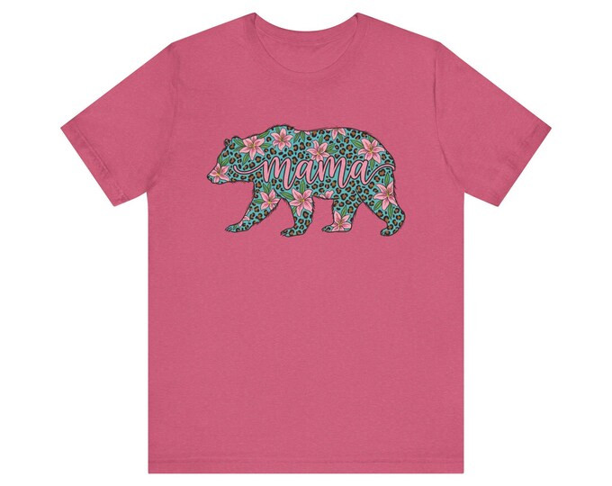 Floral Mama Bear Silhouette Tee | Wilderness Nature Graphic Shirt