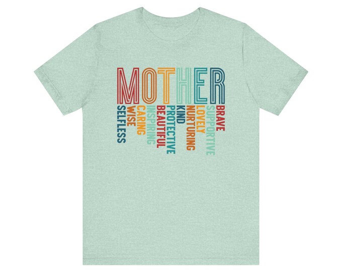 Motherhood Positive Words Tee | Brave, Nurturing, Kind, Supportive Mom Shirt