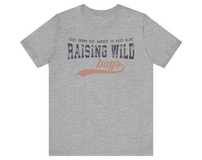 Raising Wild Boys Graphic Tee | Vintage Sport Style Cotton Blend Shirt