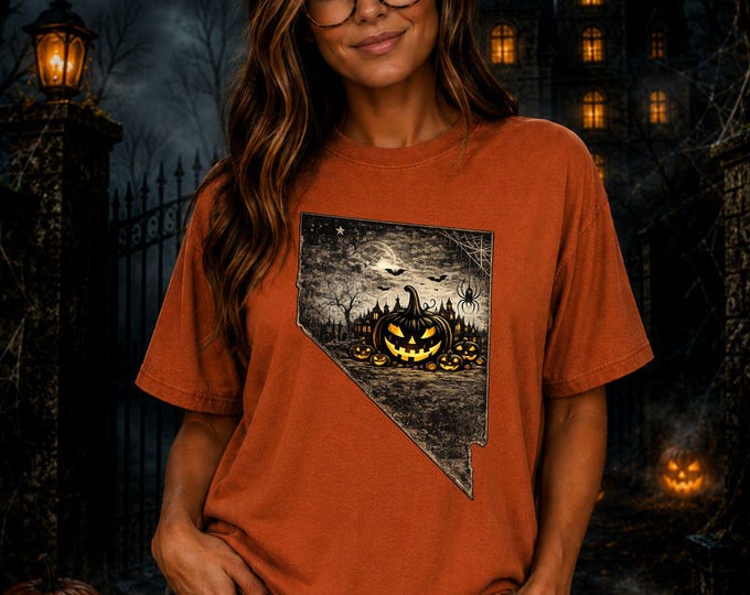 Nevada Halloween Shirt, Vintage Haunted Pumpkin Patch Tee (Comfort Colors)