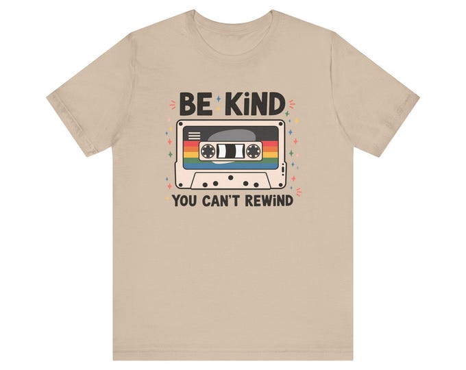 Be Kind You Can't Rewind Cassette Tape Oversized T-Shirt | Vintage 80s Retro Graphic Tee