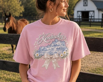 Kentucky Coquette Shirt, Kentucky Toile Tee, Southern Preppy Shirt, Kentucky State Shirt, Horse Farm Graphic Tee, Blossom Tee