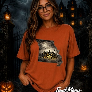 Missouri Halloween Shirt, Missouri Spooky Season Tee, Pumpkin Patch Shirt, Haunted House Halloween Tee, Fall Graphic Shirt, Comfort Colors