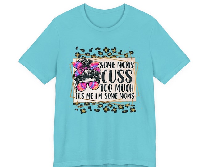 Mama T-Shirt | Leopard Frame Messy Bun Mom Tee