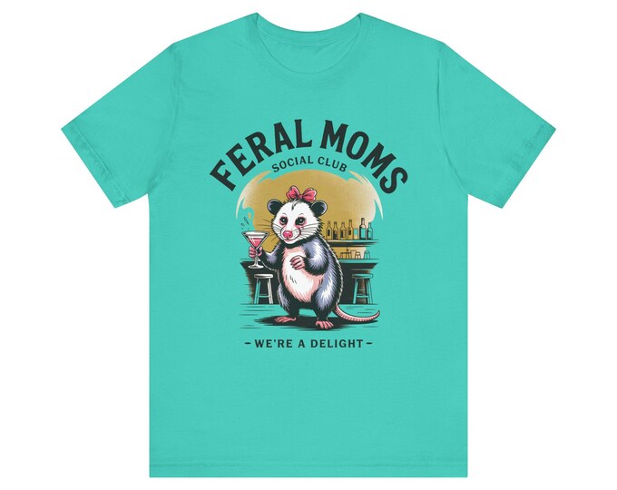 Feral Moms Social Club Possum Oversized Mom Tee | We're a Delight, Possum Shirt