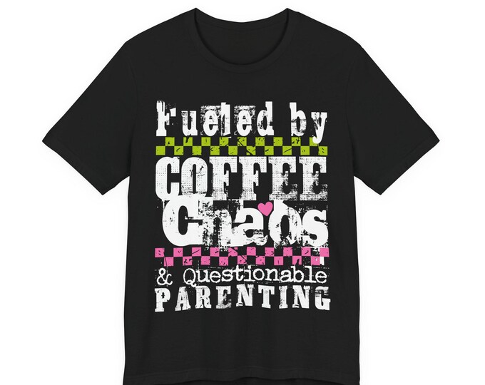 Coffee Chaos Questionable Parenting Tee | Funny Mom Shirt, Graffiti Neon Style