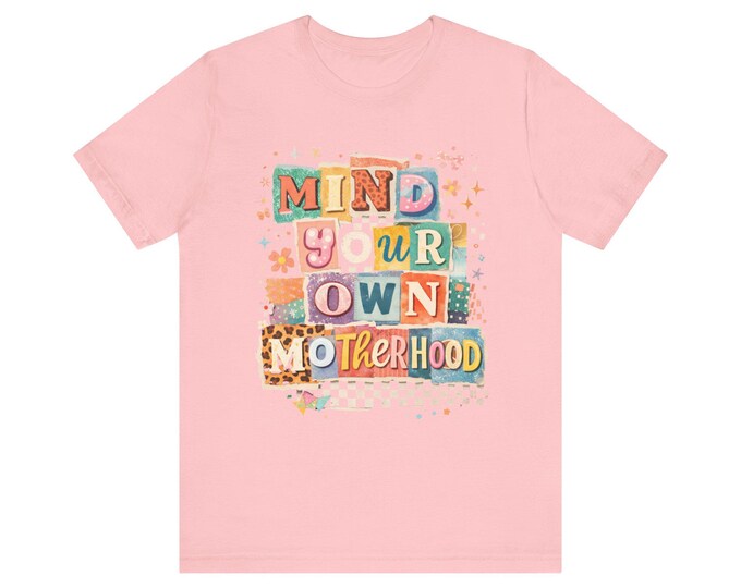Mind Your Own Motherhood Oversized Mom T-Shirt | Retro Collage Mom Humor