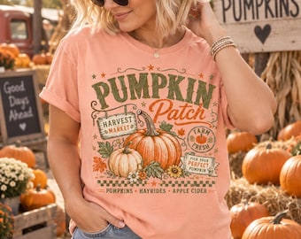 Pumpkin Patch Harvest Market T-shirt | Fall Pumpkin Graphic Tee