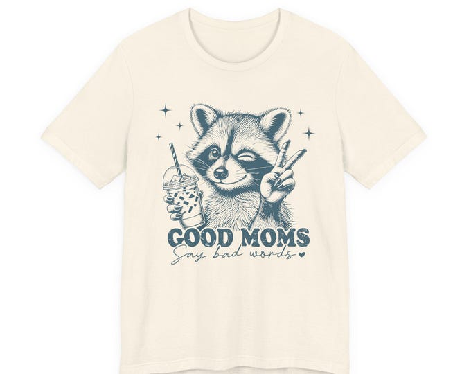 Raccoon Peace Sign T-Shirt | Good Moms Graphic Tee, Cozy Cotton Comfort