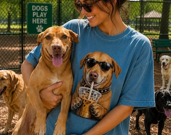 Custom Dog Portrait T-Shirt | Personalized Pet Photo Tee, Dog Lover Gift
