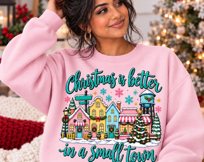 Christmas Small Town Sweatshirt: Cozy Holiday Village Crewneck
