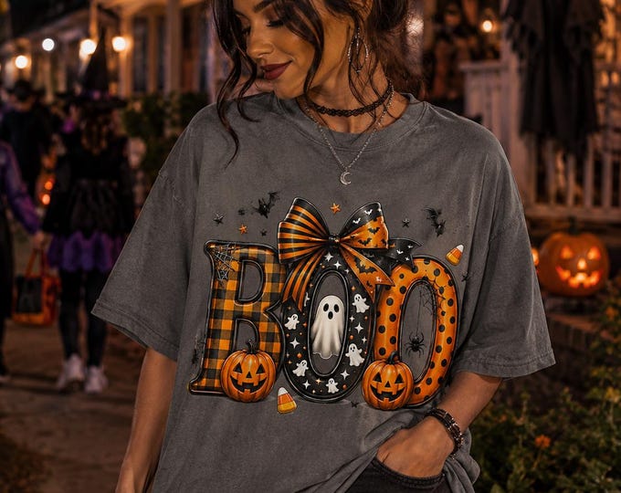 Boo Halloween Shirt, Ghost Halloween Tee, Comfort Colors 1717 Shirt, Cute Spooky Season Shirt, Pumpkin Patch Shirt, Fall Graphic Tee