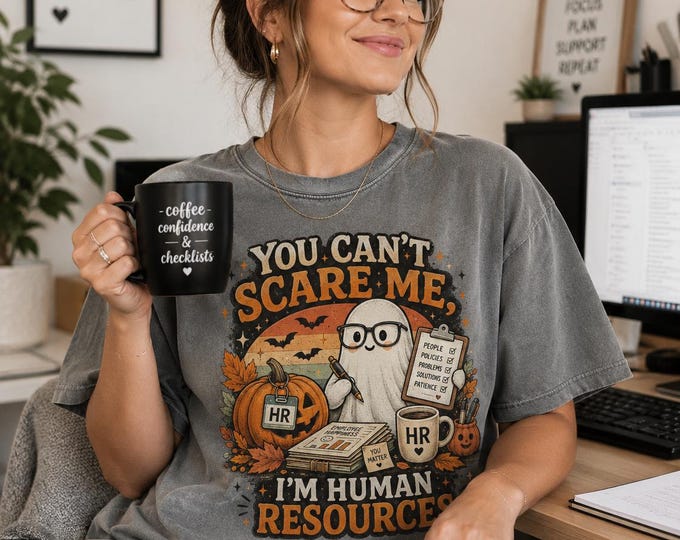 You Can't Scare Me I'm Human Resources Shirt, HR Halloween Shirt, HR Manager Tee, Human Resources Gift, Office Halloween Tee
