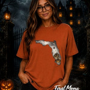 Florida Halloween Shirt, Haunted Florida Tee, Comfort Colors 1717 Shirt, Spooky Season Shirt, Fall Pumpkin Graphic Tee