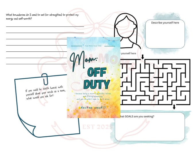 Mom Off Duty Journal | Self Care, Stress Relief Notebook