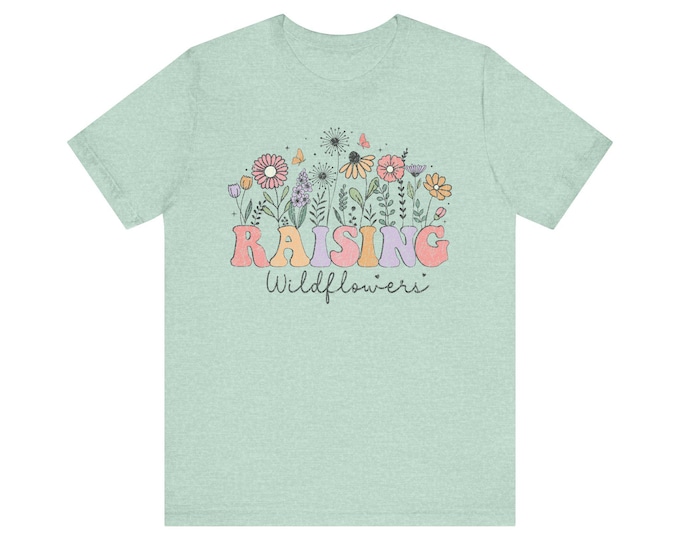 Raising Wildflowers Oversized Mom T-Shirt | Floral Shirt for Mom