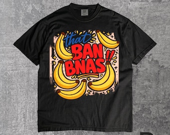 Camiseta engraçada com estampa de banana "That's Bananas", camiseta retrô com estampa de fruta, camiseta com trocadilho de verão com comida, camiseta fofa com meme de banana, camiseta moderna com estética de fruta.