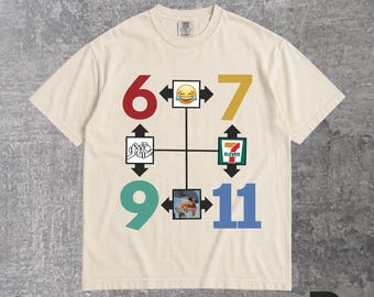 Funny 9 11 Comfort Colors Shirt, Seven Eleven Six Seven Meme Tee, Dark Humor Graphic T-Shirt, Gen Z Joke Shirt, Viral Meme Gift Tee