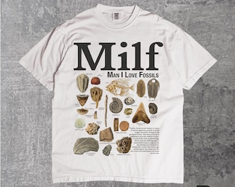 Camiseta vintage "Homem, eu amo fósseis" | Camiseta engraçada com meme retrô de paleontologia e geologia dos anos 90