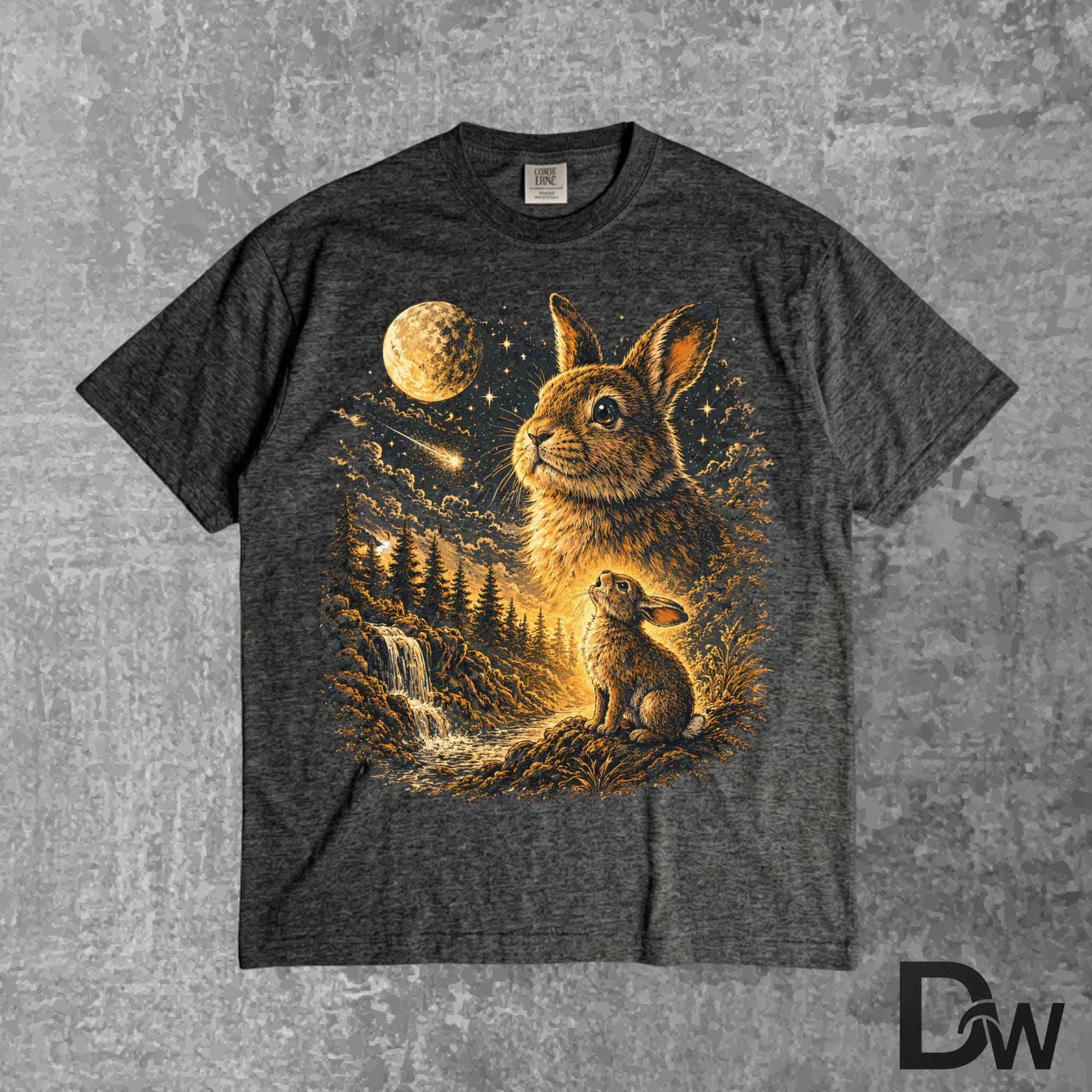 Howling Rabbit Shirt Bunny Howling to the Moon, Vintage Rabbit T Shirt, Funny Easter Bunny ...