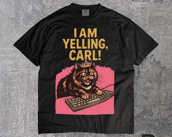 Eu estou gritando, Carl!, Camiseta engraçada do Carl explorador de masmorras, Camiseta para fã da Princesa Donut, Camiseta com meme de gato gamer, Camiseta com estampa de livro de fantasia