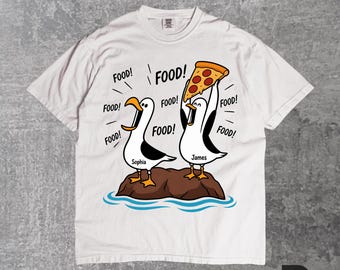 Camiseta com estampa de gaivota, camiseta engraçada com gaivota, camiseta com meme para amantes de comida, camiseta com estampa de pássaro faminto, camiseta engraçada com estampa de comida de animais