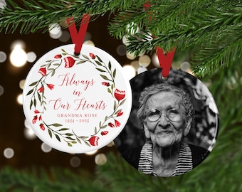 Personalized Memorial Ornament | Bereavement or In Loving Memory Christmas Gift with Photo