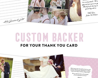 Thank You Card Custom Backer Design, Thank You Card Collage, Thank You Cards with Photos, Wedding Photo Collage Thank You Card, Printable
