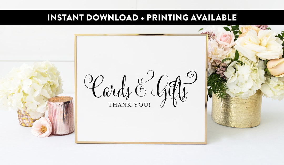 INSTANT DOWNLOAD Cards and Gifts Sign - DIY, Printable - Etsy