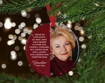 Memorial Christmas Ornament | Personalized Sympathy Gift with Photo | Loss of Mother, Father, Son, Daughter
