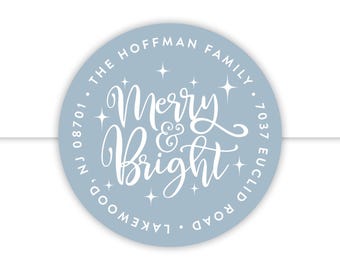 Christmas Card Address Labels | Personalized Stickers for Envelopes and Holiday Party Invitations