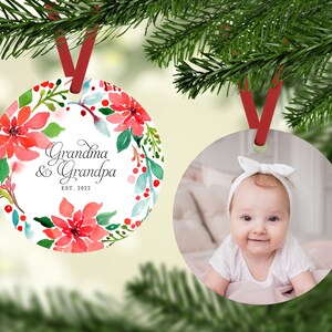 Grandparent Christmas Ornament, First Christmas as Grandma and Grandpa, Personalized Christmas Ornament, Baby Ornament, Grandparent Gifts