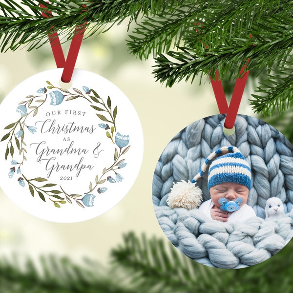 First Christmas as Grandma and Grandpa, Grandparent Ornament, Personalized Christmas Ornament, Baby Christmas Ornament, Grandparent Gifts