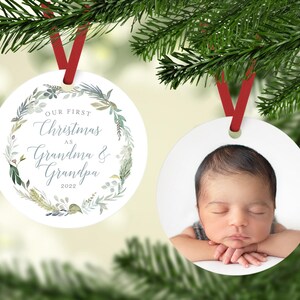 First Christmas as Grandma and Grandpa, Grandparent Ornament, Personalized Christmas Ornament, Baby Christmas Ornament, Grandparent Gifts