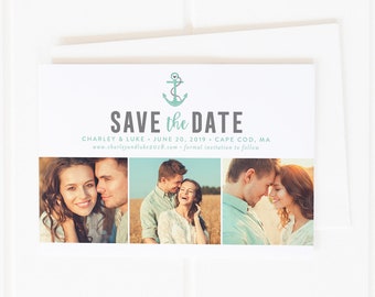 Anchor Save the Dates, Magnet Save the Dates, Nautical Save the Dates, Printable Save the Dates, Printed Save the Dates, Save the Date Cards