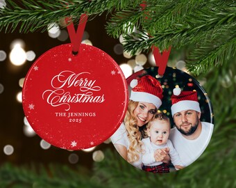 2025 Christmas Ornament with Photo | Personalized Gift with Picture and Custom Text