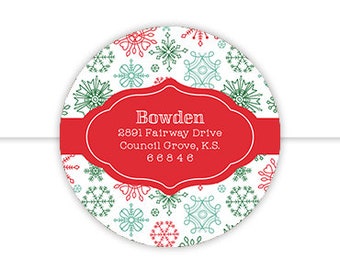 Snowflake Return Address Labels, Christmas Return Address Label, Holiday Return Address Label, Holiday Address Stickers, Festive Labels