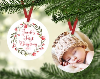 Baby's First Christmas Ornament, My First Christmas Ornament, Baby Christmas Gift, First Christmas Gift, New Mom Gift, Photo Baby Ornament