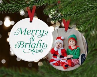 2025 Family Christmas Ornament | Double Sided Photo Gift for Families and Grandparents